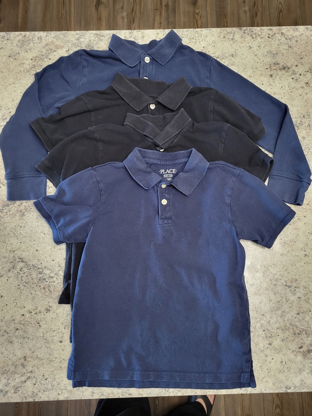 Lot Of 4 The Children's Place Navy And Black Polo Shirts